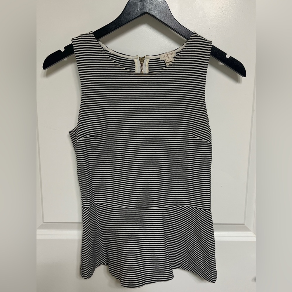 J.Crew Black & white striped round neck tank size XXS